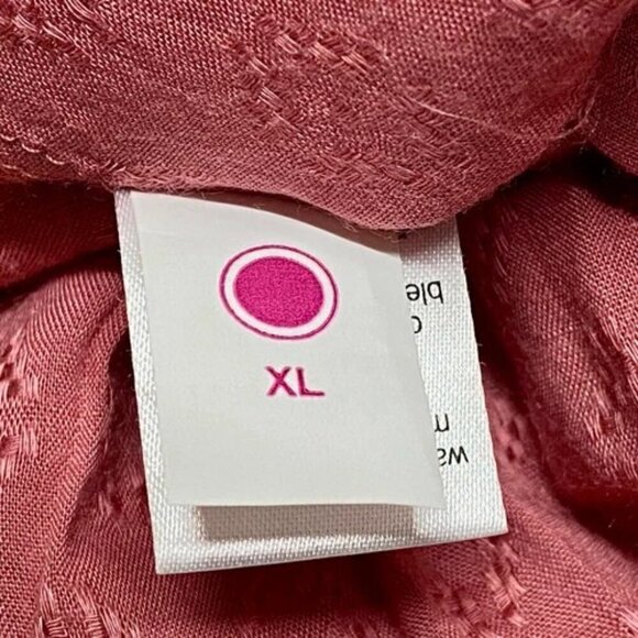 Sonoma Women's Blouse XL Long Sleeve V-Neck Pheasant Style Mauve Ruffle Cuff NWT - Picture 6 of 12